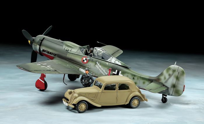 Tamiya 1/48 Focke Fw190 D-9 JV44 &amp; Citroen 11CV Staff Car Set