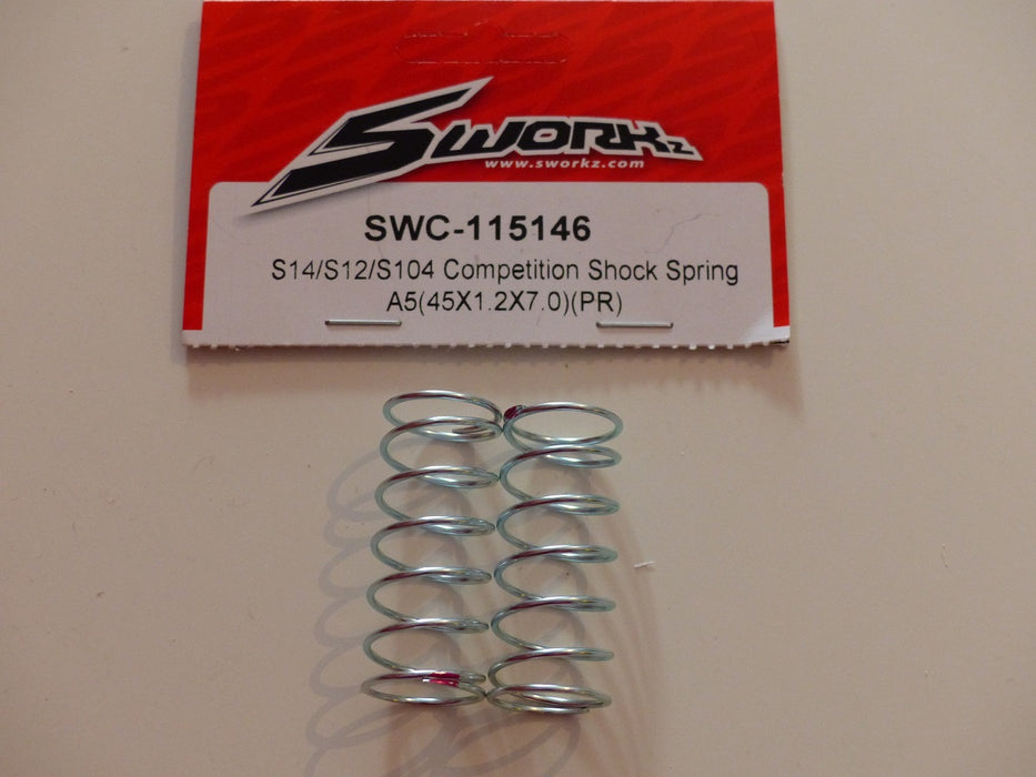 SWORKz S14/S12/S104 Competition Shock SpringA5 - 45X1.2X7.0 (2) 115146