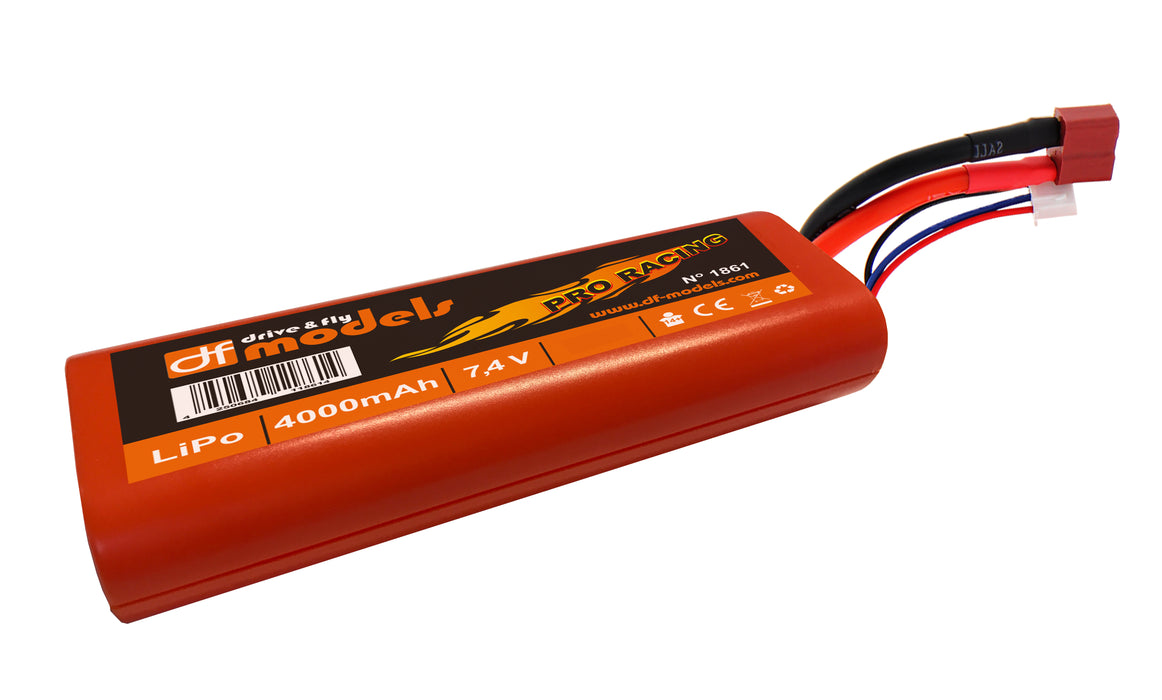 DF-Models Lipo battery 2S - 7.4 Volt - 4000mAh 45C - round