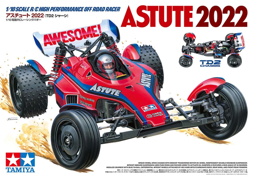 Tamiya Astute 2022 Pre-painted Body 1/10 2WD Buggy TD2 - 47482 (ohne ESC)