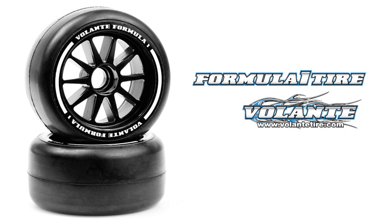 VOLANTE F1 Front Rubber Slick Tires Asphalt Hard Compound Preglued (2) Gold - VF1-FH