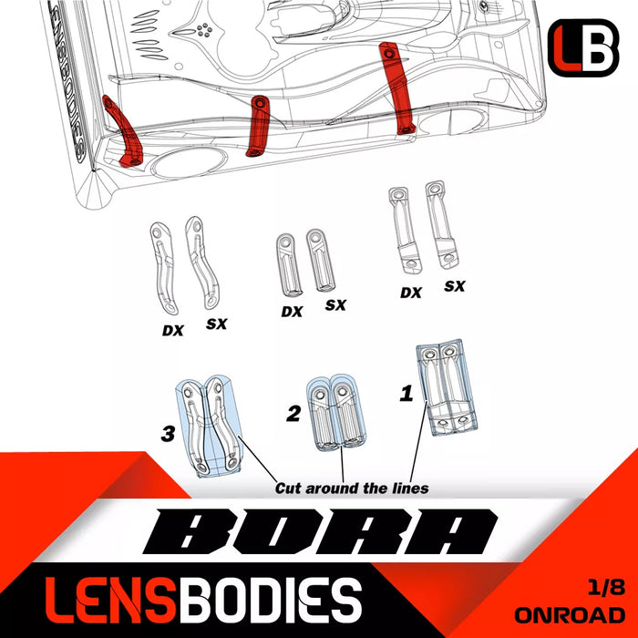 Lens Bodies - 1/8 ONROAD BODY STIFFENER - LB08STIFFENER