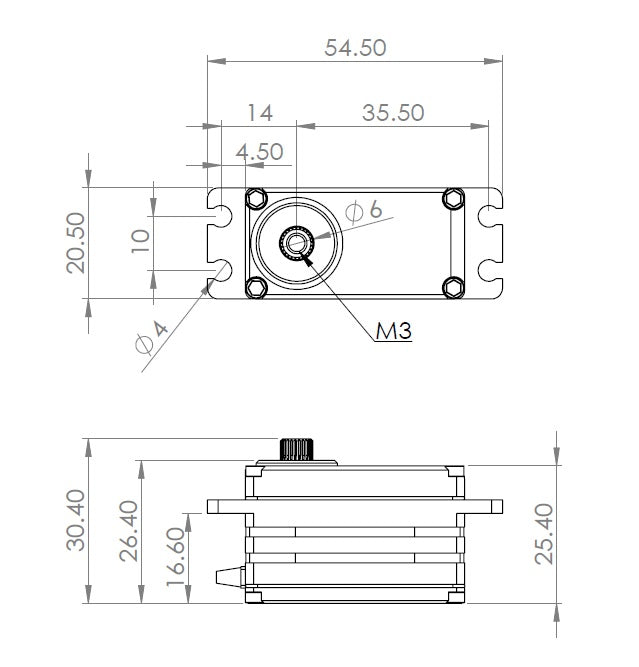 MKS Servo HBL550LX (0.083s/16kg/7.4V) Brushless Low Profile