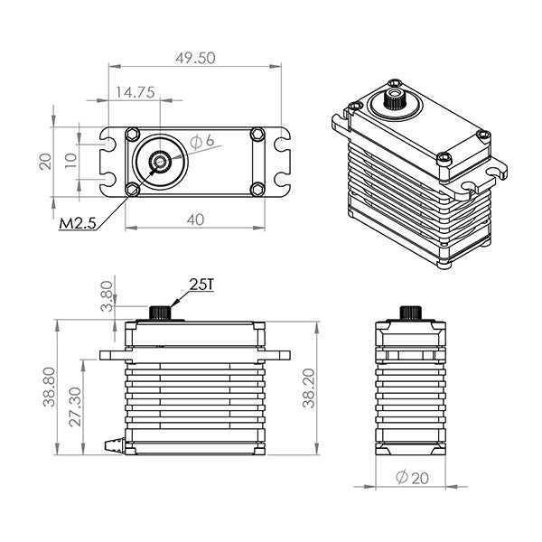 MKS Servo HBL599 (0.08s/42kg/8.2V) Brushless