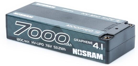 Nosram Graphene-4.1 7000mAh HV Mid Size Shorty LiPo 7.6V 120C/60C - 261g - 999749