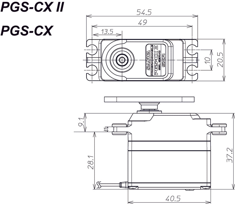 Sanwa PGS-CX2 SXR Response (0.11s/26.5kg/7.4V ) Coreless Servo - 107A54526A