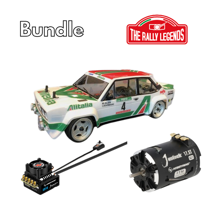 Rally Legends Fiat 131 Abarth Alitalia - 1:10 RTR combo with Justock 17.5T 3650SD G2.1+ Justock G3S ESC set