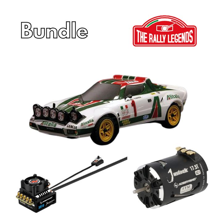 Rally Legends Lancia Stratos Alitalia 1977 - 1:10 RTR combo with Justock 17.5T 3650 SD G2.1+ Justock G3S ESC set