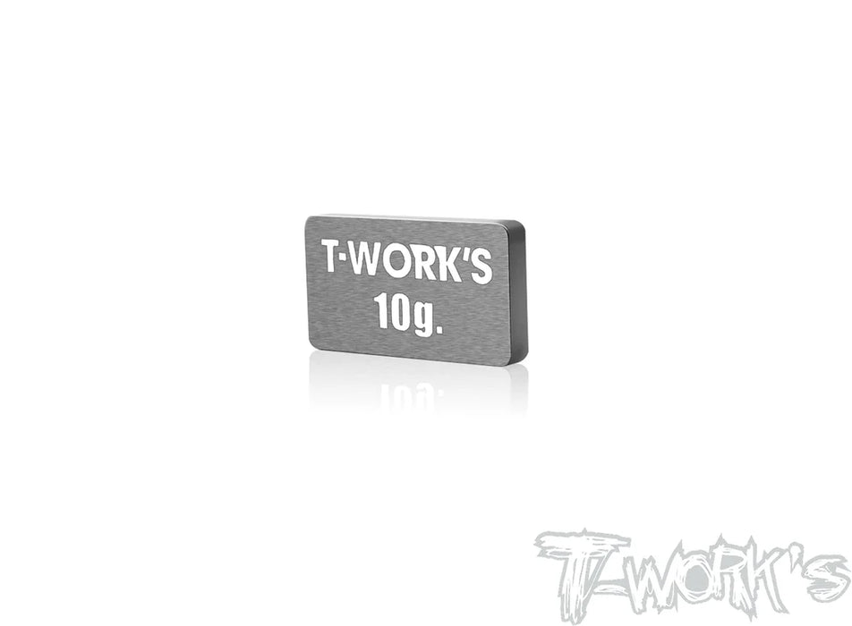 T-Work's TE-207-G Adhesive Type 10g Tungsten Balance Weight 11x19.7x2.5mm (1)