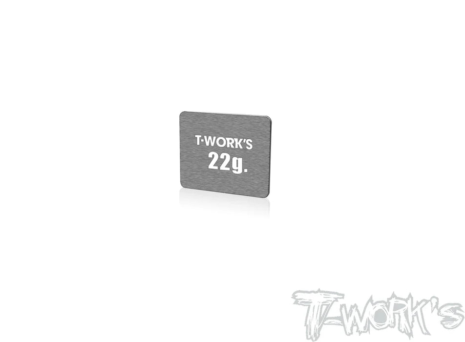 T-Work's TE-207-I Adhesive Type 22g Tungsten Balance Weight 26x31x1.4mm (1)