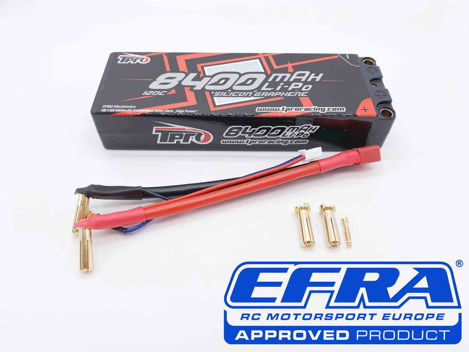 TPRO Lipo 8400mah HV 7.6V 2S 120C Competition - 5mm - HIGH POWER - TP73014