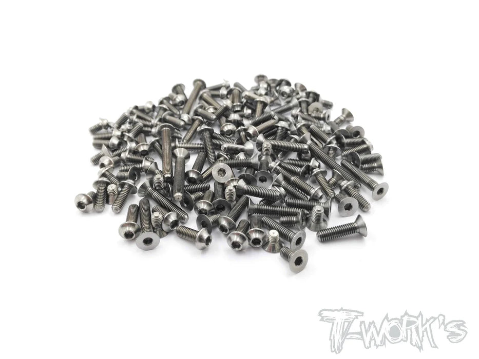 T-Works TSSU-S12-2 64 Titanium Screw set (UFO Head) for SWORKZ S12-2 - 117pcs.