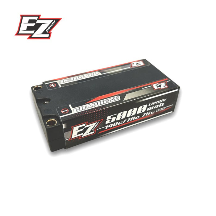 EZ POWER LIPO SHORTY 5000MAH 7.6V 2S 140/70C HV GRAPHENE - 5MM