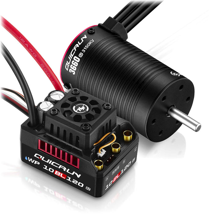 Hobbywing QuicRun Brushless WP 10BL120 G2 ESC & 3660SL G2 3150KV Motor Combo - HW38030210